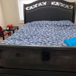King Bed, Mattress And Dresser