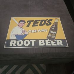 Teds Creamy Root Beer Sign modern made look old