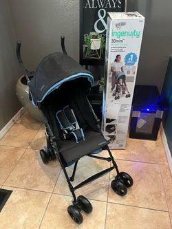 Brand new Ingenuity 3Dmini Blue and Black lightweight stroller