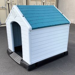 (New in box) $150 Plastic Dog House X-Large Size Pet Indoor Outdoor All Weather Shelter Cage Kennel 42x42x45”