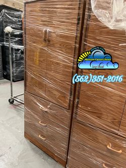 Oak Wood Tall Wardrobe Closet Dresser Three Drawers Assembly Included- Ropero Con Cajones