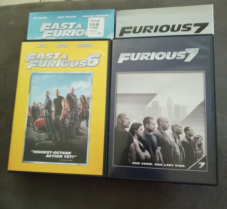 Fast and Furious  DVD  6 and 7 