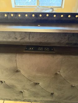 Complete Queen bed frame with 4 roll out drawers
