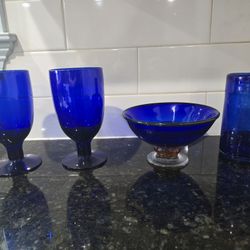 blue glass ware