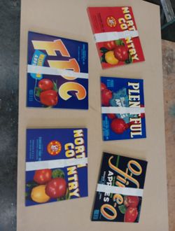 Vintage Lot of 500 apple crate labels new old stock 1930s 1940s