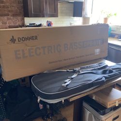 New In Box Donner DPB-510 Electric Bass Guitar P-B Spilt Coil Pickups .w Accessories