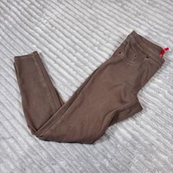 Spanx Jeans Womens Medium Brown Jeggings Skinny Leg Stretch Shaping Athleisure