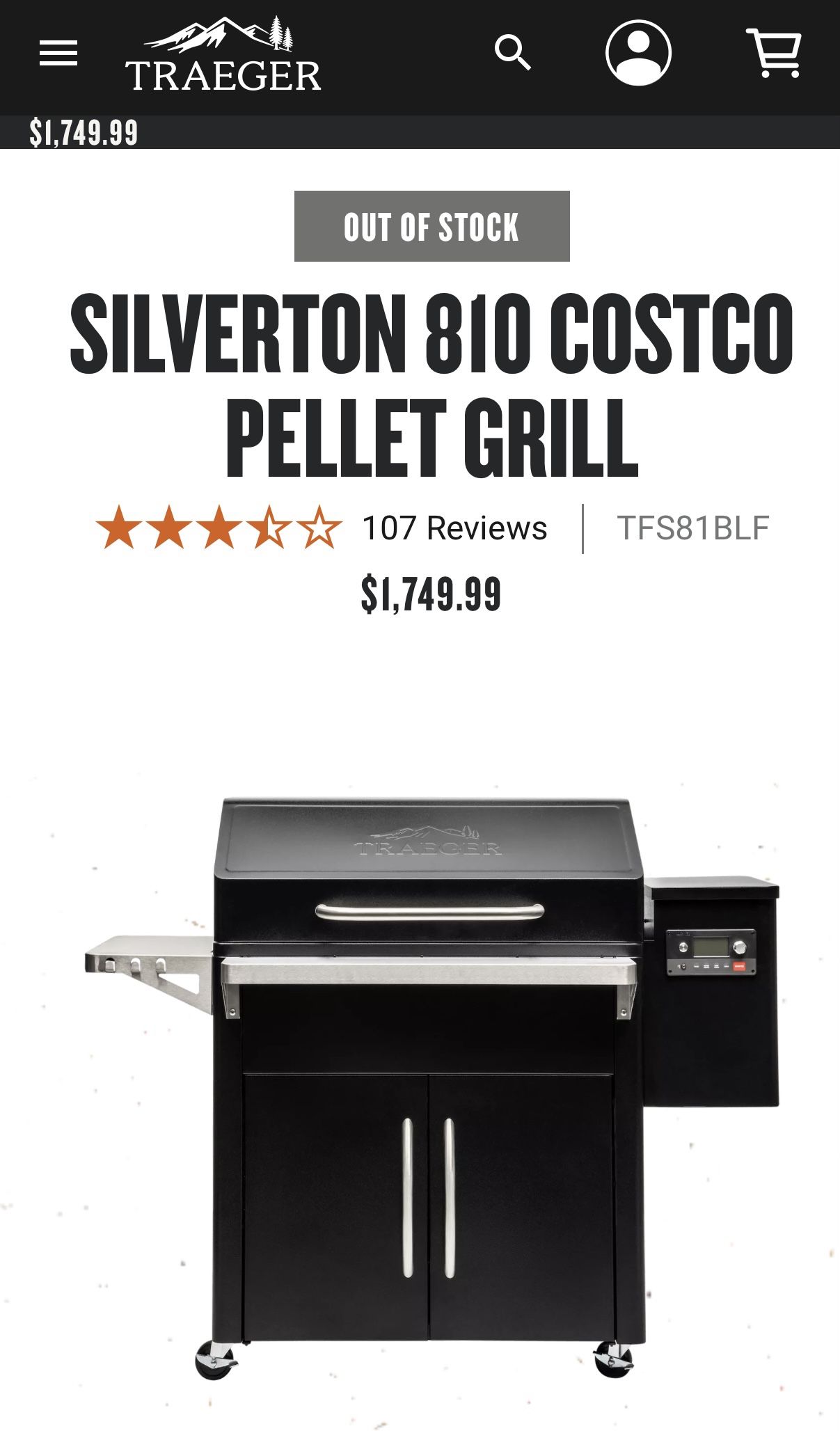Traeger Silverton 810 Pellet Smoker