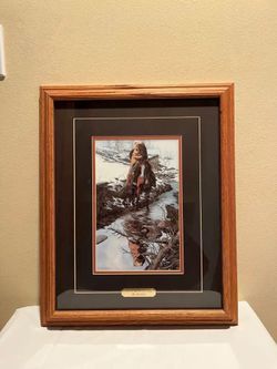 BEV DOOLITTLE SPIRIT OF THE GRIZZLY FRAMED PRINT 22”H x 18”L