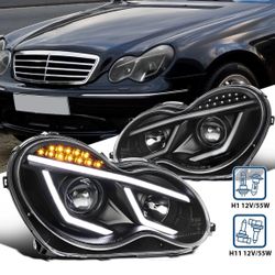 01-07 Mercedes Benz C230 LED Strip Projector Headlights