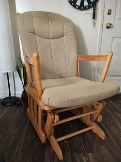 Wood Glider Rocking Chair with Cushions