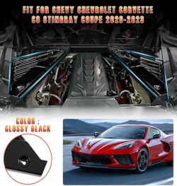 Rear Engine Bay Cover,Engine Shroud Trim Panel fit for Chevy Chevrolet Corvette C8 Coupe 2020-2023,Back Engine Compartment Cover Set,Left Right Vent C