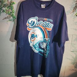 Pro Player NFL Dolphins XXL Tee Vintage 90s Big Helmet 
