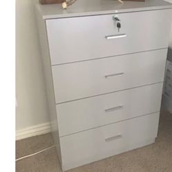 Dresser, Chest, Organizer, Gray W Lock