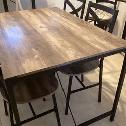 5 Piece Dinette Set -  Table, 4 Chairs, Side Table