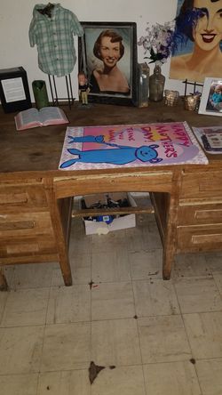 Large old teacher desk