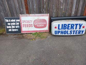 Vintage signs  selling as is