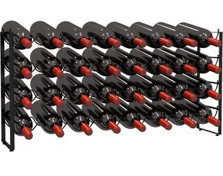 TONLEA 4 Tier Wine Rack, 32 Bottle Storage, Stackable Wine Rack for Cabinet Pantry (Dark Black)