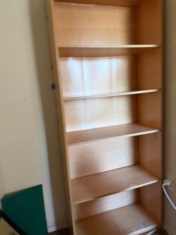 Tall Wood Bookcase with 5 Shelves