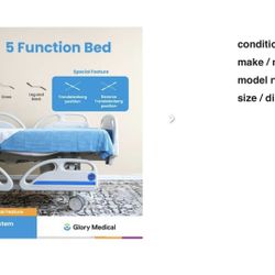 Hospital Bed – 5 Function Medical Bed (Like New) 