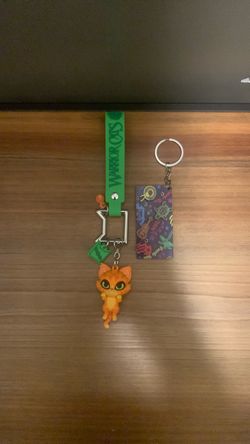 Set Of 2 Warrior Cat and Puerto Rico Keychains