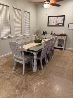 Ashley Furniture Dining Room Set – Table, 8 Chairs & Matching Server – $1,200