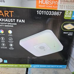 Commercial Electric 80 /110 CFM Ceiling/Wall Mount Roomside Installation Smart Bathroom Exhaust Fan, Bluetooth Speaker, Powered by Hubspace