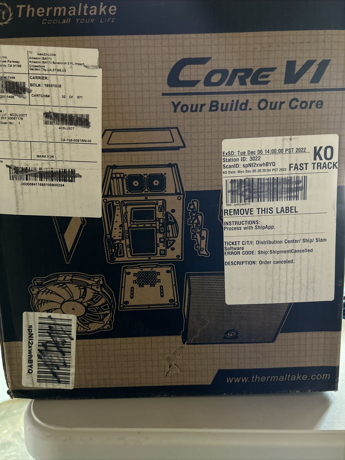 Thermaltake Core V1 SPCC Cube Gaming Computer Case (CA-1D5-00S1WN-00) - Black