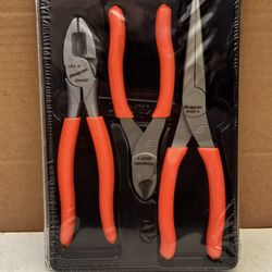 Snap-on Tools 3 pc Pliers/Cutters Set (Orange)