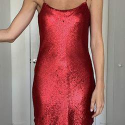 Red Sequin Dress 