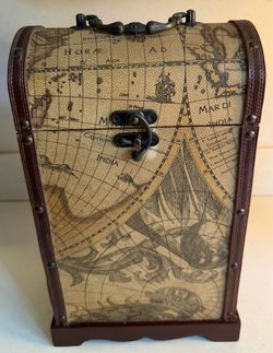 Vintage Wooden Wood Wine Box Hold 2 Bottles