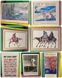 URGENT MOVING SALE! Lot of 7 Huge Vintage Gallery Art Pieces & Posters - $100