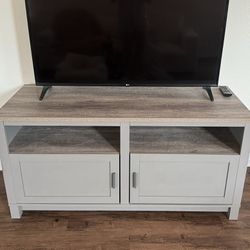 Living Spaces Rustic Brown Tan TV Stand