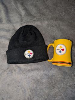 Steelers beanie and coffee mug