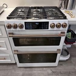 Cafe 30” Gas Double Oven Slide In Range Convection