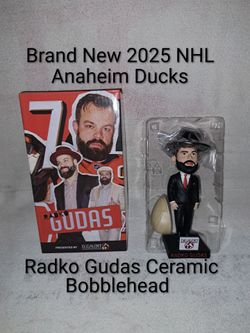Brand New 2025 NHL Anaheim Ducks Radko Gudas Ceramic Bobblehead