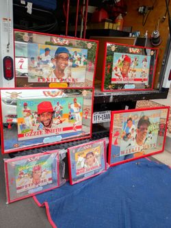 Vintage 6 baseball hall of fame collection framed