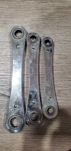 Vintage USA-Made Craftsman 3-Piece Metric Double Box End Ratcheting Wrench Set - 12mm, 14mm, 19mm