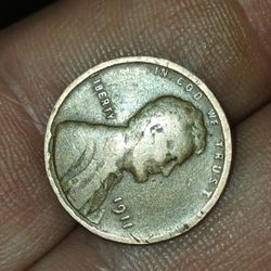 1911 Wheat Penny With Dd And Bubble Errors 