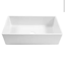 SINKOLOGY Austen 33 in. Farmhouse/Apron-Front Undermount Single Bowl Crisp White Fireclay Kitchen Sink=Pal-930