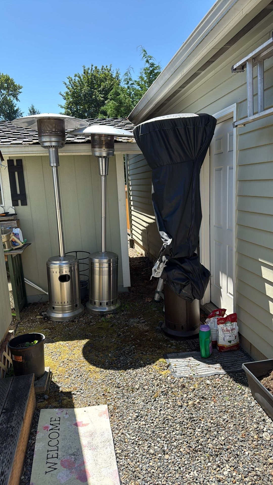 Three Vertical Outdoor Propane Heaters - Free