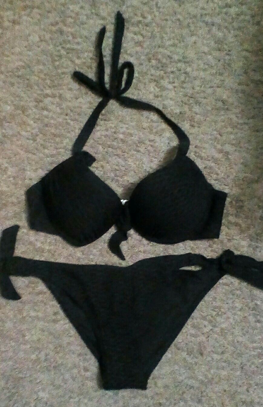 Women's Summer Black Bikini With Push Up Top