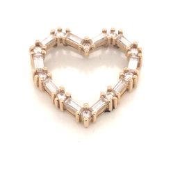 Solid 14K Yellow Gold & Cubic Zirconia Heart Pendant