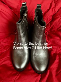 Vionic Ortho Leather Booties  Size 7
