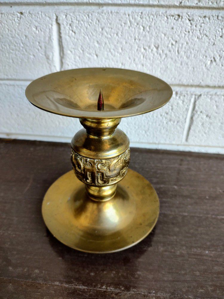 Chunky Brass Candle Holder