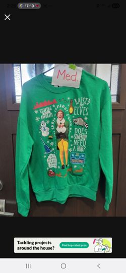Adult MEDIUM Talking Elf  Christmas Ugly Sweater 