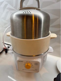 Electric Food Steamer with accessories 1.6QT, Stainless Steel Steamer for Vegetable Egg Seafood, 8 Time Settings, Triple Dry Protection, Quick Steam,