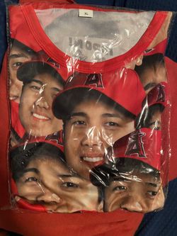 Shohei Ohtani Face T-Shirts - Size XL - SGA 8/11/21 MLB LA Anaheim Angels