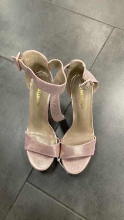Dream Pairs Pink Glitter Heeled Sandals