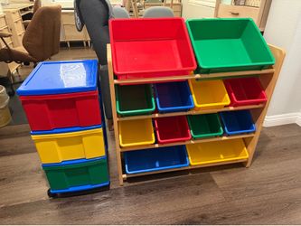 Toy Storage Organizer and 3 Drawer Storage Cart Furniture